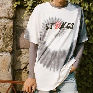 Rollins Stones Distressed Tie-Dye Tee